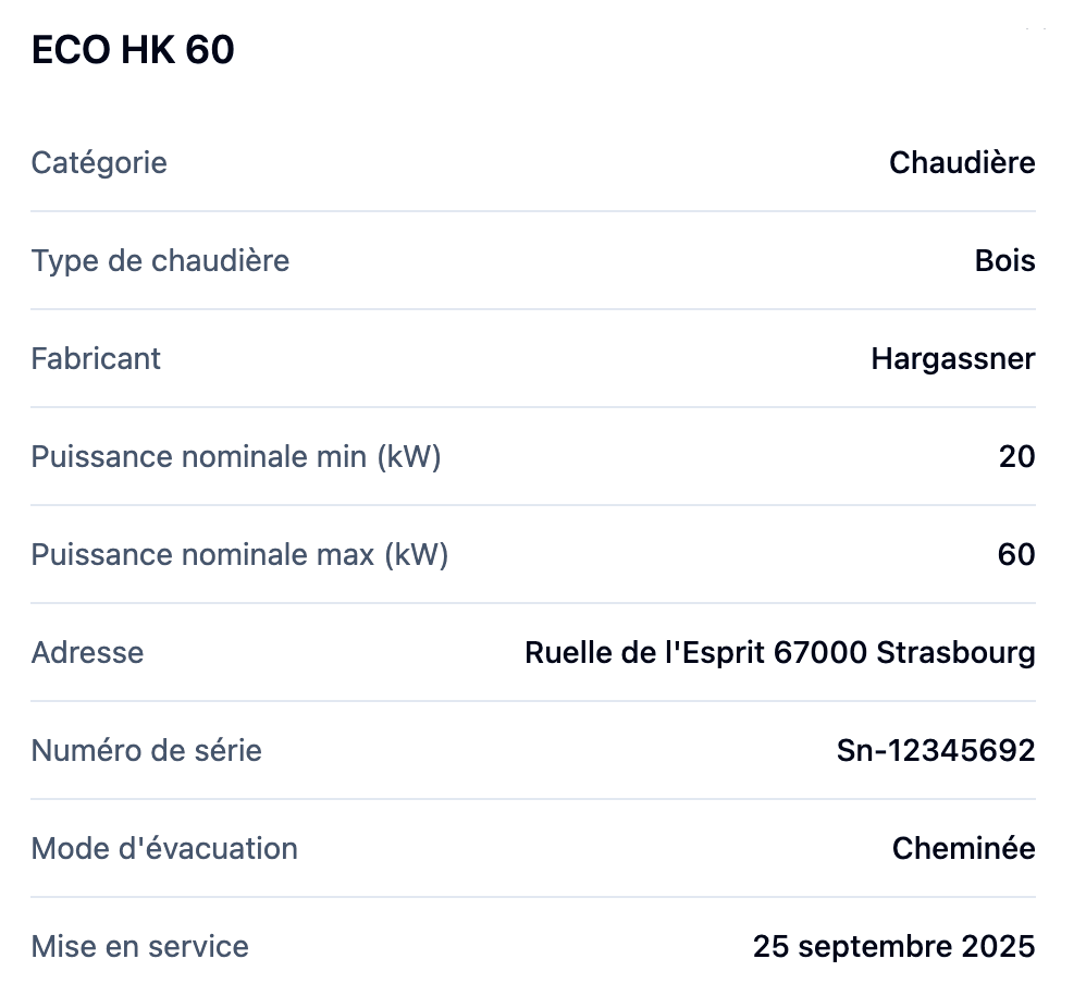 Fiche équipement ECO HK 60